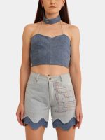 Blue Tonal Reworked Denim Co-Ord Set - Image 2
