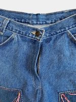 1 of 1 AW Reworked Narrative Denim Set – Unisex Upcycled Art Jacket & Wide Denim - Image 15