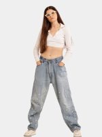 Ditsy Floral Embroidered Baggy Jeans - Image 4