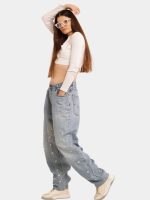 Ditsy Floral Embroidered Baggy Jeans - Image 2