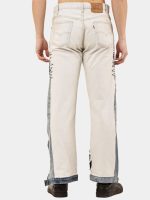 Reworked Two-Tone Denim Pants – Skull Embroidered Patchwork (One-of-One) - Image 12