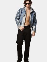 TWO-TONE REWORKED DENIM HOODED JACKET - Image 2