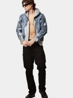 TWO-TONE REWORKED DENIM HOODED JACKET - Image 13