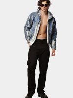 TWO-TONE REWORKED DENIM HOODED JACKET - Image 12