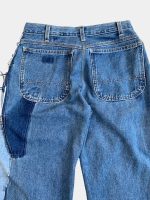 1 of 1 AW Reworked Narrative Denim Set – Unisex Upcycled Art Jacket & Wide Denim - Image 7