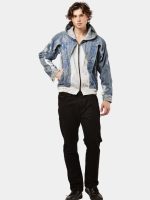 TWO-TONE REWORKED DENIM HOODED JACKET - Image 9