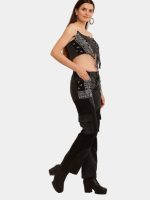 The Gothic Bandana Corset – Reworked Bandana & Vintage Black Denim - Image 5