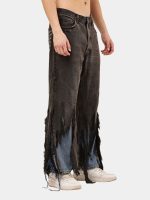 Reworked Levi’s Distressed Strip Hem Jeans – Layered Blue Denim Detail (Size 28–36) - Image 6