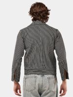 Striped Denim Workwear Jacket Shirt - Image 2