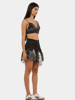 Upcycled Deconstructed Fringe Mini Skirt – Reworked from Vintage Pants - Image 5