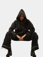 Neon Seam Reworked Vintage Denim Zip Jacket - Image 16