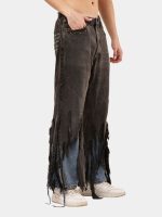 Reworked Levi’s Distressed Strip Hem Jeans – Layered Blue Denim Detail (Size 28–36) - Image 5