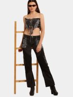 The Gothic Bandana Corset – Reworked Bandana & Vintage Black Denim