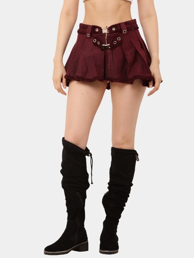 136 Crimson Tennis Skirt - Image 1