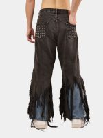 Reworked Levi’s Distressed Strip Hem Jeans – Layered Blue Denim Detail (Size 28–36) - Image 3