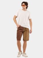 Reworked Corduroy Jorts – Beige Tonal Patchwork Shorts (Size 28–36) - Image 2
