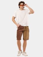 Reworked Corduroy Jorts – Beige Tonal Patchwork Shorts (Size 28–36) - Image 11