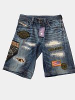 1 of 1 Patch & Distressed Reworked Denim Jorts - Image 2
