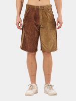 Reworked Corduroy Jorts – Beige Tonal Patchwork Shorts (Size 28–36) - Image 6