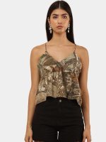 Upcycled Realtree Camouflage Crop Top – Vintage Reworked Strappy Cami - Image 4