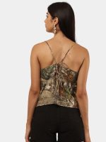 Upcycled Realtree Camouflage Crop Top – Vintage Reworked Strappy Cami - Image 3