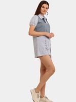 Formal Fusion with Denim – Reworked Vintage Denim & Striped Shirt Dress - Image 7