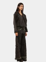 Neon Seam Reworked Vintage Denim Zip Jacket - Image 9