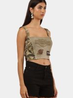 One of One Upcycled Harley-Davidson & Realtree Camo Corset Top | Size M - Image 5