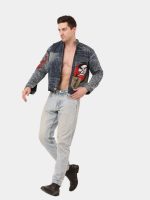 Japanese Nehru Collar Jacket – Upcycled Structured Statement Piece - Image 7