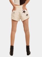 The Vintage Star Set – Reworked White Star Shorts & Color-Block Knit Chain Top - Image 7