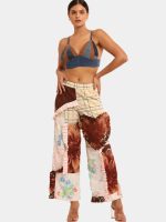 Boho Denim Set – 1 of 1 Stretch Patchwork Pleated Statement Ensemble - Image 10