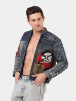 Japanese Nehru Collar Jacket – Upcycled Structured Statement Piece - Image 6