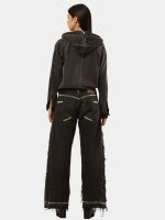 Neon Seam Reworked Vintage Denim Zip Jacket - Image 3