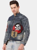 Japanese Nehru Collar Jacket – Upcycled Structured Statement Piece - Image 5