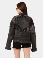 Reworked Bandana Denim Set – Upcycled Jacket & Chain Detail Pants - Image 9