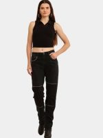 Back Blanket Jeans – Embroidered Straight Denim with Fogged Seam Paneling - Image 2