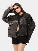 Reworked Bandana Denim Set – Upcycled Jacket & Chain Detail Pants - Image 8