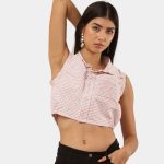 Upcycled Sleeveless Crop Shirt Top Bundle – Mixed Colors & Vintage Variations