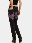 Back Blanket Jeans – Embroidered Straight Denim with Fogged Seam Paneling