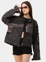 Reworked Bandana Denim Set – Upcycled Jacket & Chain Detail Pants - Image 7