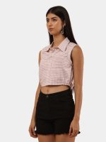 Upcycled Sleeveless Crop Shirt Top Bundle – Mixed Colors & Vintage Variations - Image 7