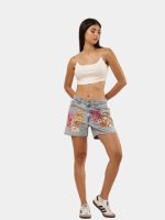 Reworked Vintage Levi’s Shorts with Hand-Embroidered & Bandana Patch Details - Image 7