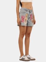 Reworked Vintage Levi’s Shorts with Hand-Embroidered & Bandana Patch Details - Image 6