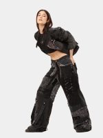 Reworked Bandana Denim Set – Upcycled Jacket & Chain Detail Pants - Image 5