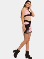 Pink Zebra Reworked Denim Summer Set - Image 4