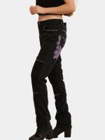 Back Blanket Jeans – Embroidered Straight Denim with Fogged Seam Paneling - Image 6