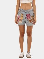 Reworked Vintage Levi’s Shorts with Hand-Embroidered & Bandana Patch Details