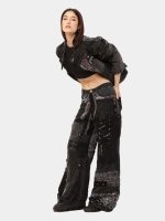 Reworked Bandana Denim Set – Upcycled Jacket & Chain Detail Pants - Image 3
