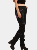 Back Blanket Jeans – Embroidered Straight Denim with Fogged Seam Paneling - Image 4