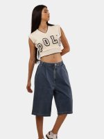 Reworked Carhartt Carpenter Jorts – Wide Leg Utility Denim Shorts - Image 8